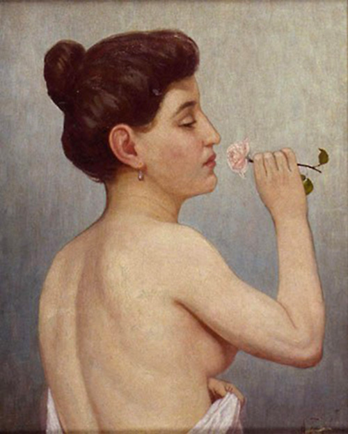 woman with a rose